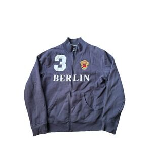 Women's Robin Ruth Berlin 3 Navy Blue Zipper Sweatshirt Jacket Size XXL